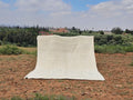 Handmade off white beni ouarain rug bedroom plush wool decor