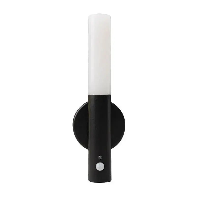 Modern black motion sensor battery operated wall lamp bedroom light