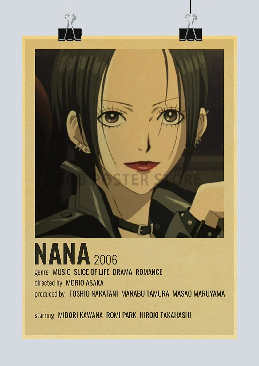 Retro sepia nana anime kraft paper poster bedroom wall decor