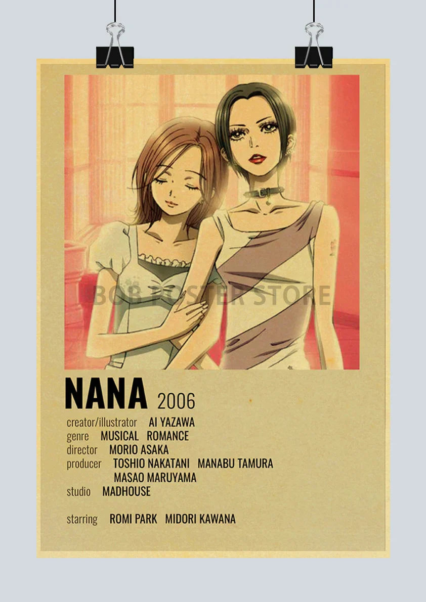 Retro sepia nana anime poster set bedroom wall decor