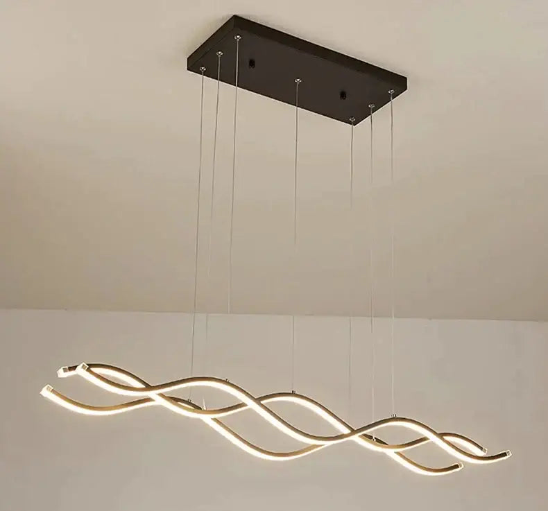 Modern white wavy led pendant light dining room chandelier
