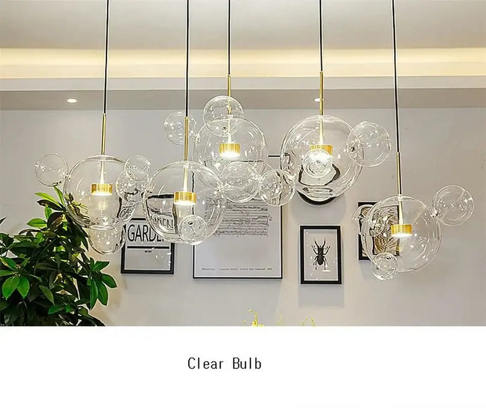 Modern minimalist nordic led bubble chandelier living room pendant light