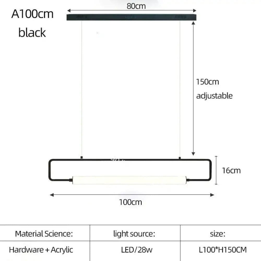 DecorBites™ Nordic Minimalist Bar Hanging Rectangular Frame Pendant Light