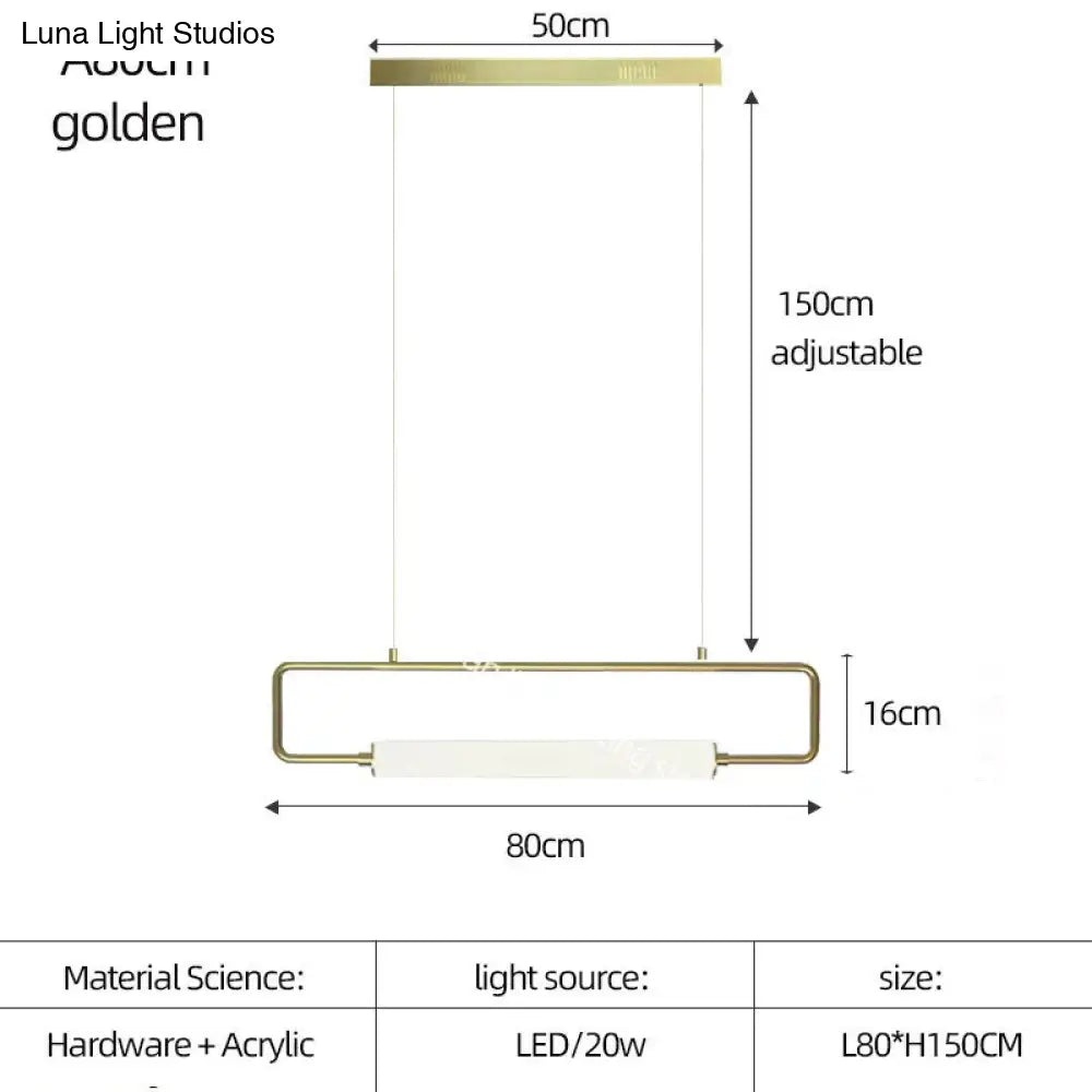 DecorBites™ Nordic Minimalist Bar Hanging Rectangular Frame Pendant Light