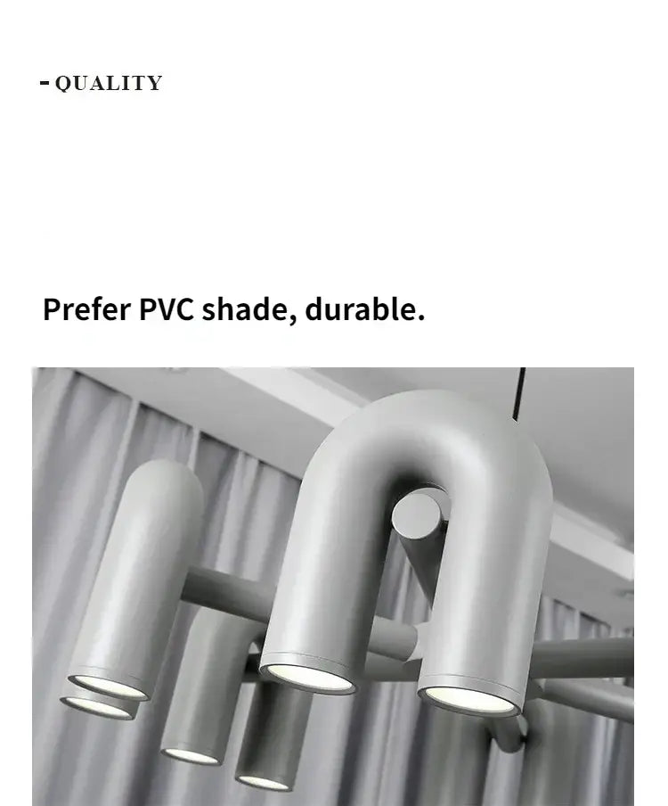 Modern gray eight u shape led ceiling chandelier living room