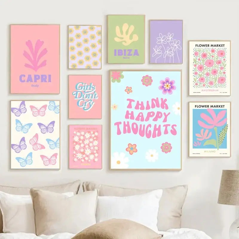 Danish pastel rainbow wall art bedroom over the rainbow print