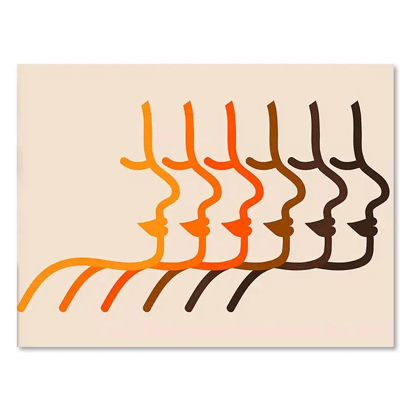 Retro rainbow abstract sunset art prints – living room wall decor