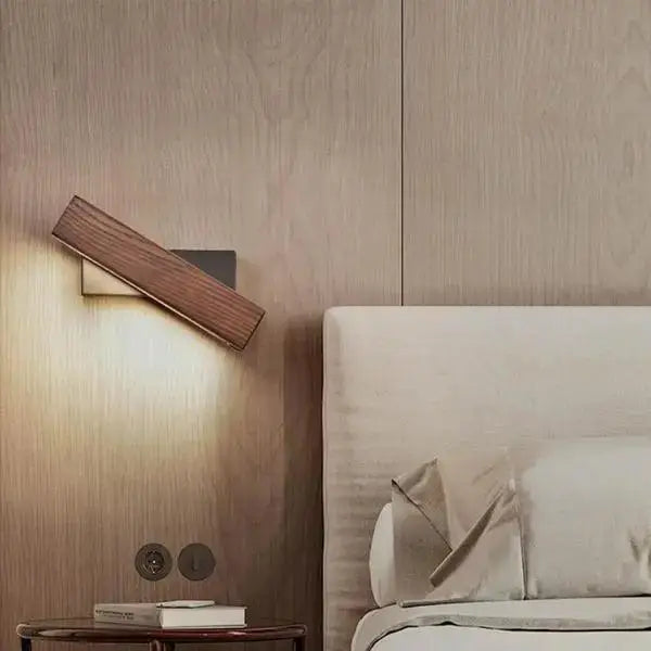 Modern rotated led wooden wall sconces bedroom light