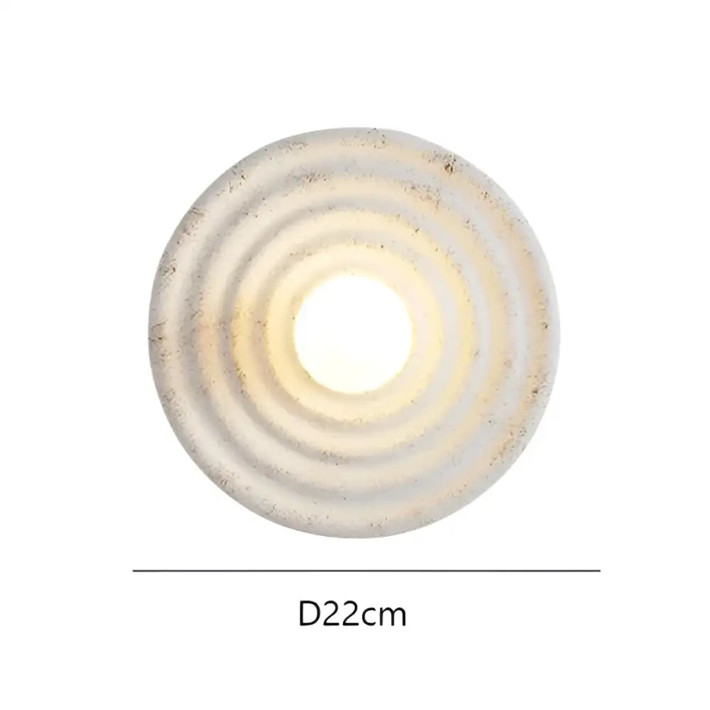 Decorbites round concrete ridged wall sconce bedroom light