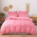Beige quilted geometric duvet cover set bedroom frayed texture