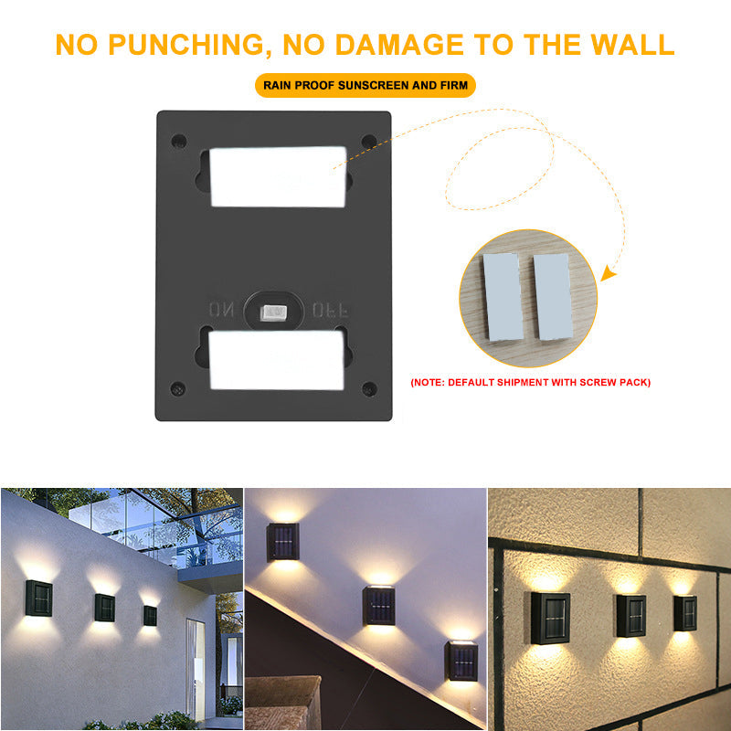 Modern matte black rectangular outdoor led lights garden wall decor