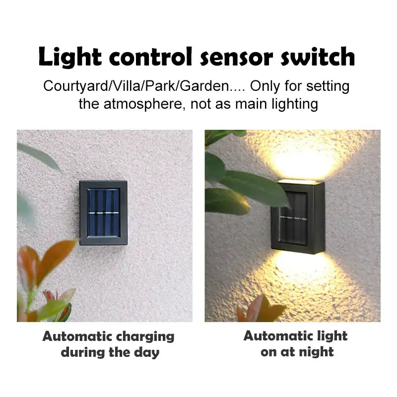 Modern matte black rectangular outdoor led lights garden wall decor