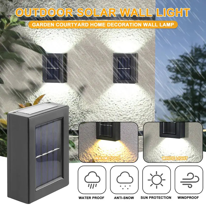 Modern matte black rectangular outdoor led lights garden wall decor