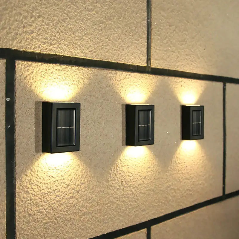 Modern matte black rectangular outdoor led lights garden wall decor