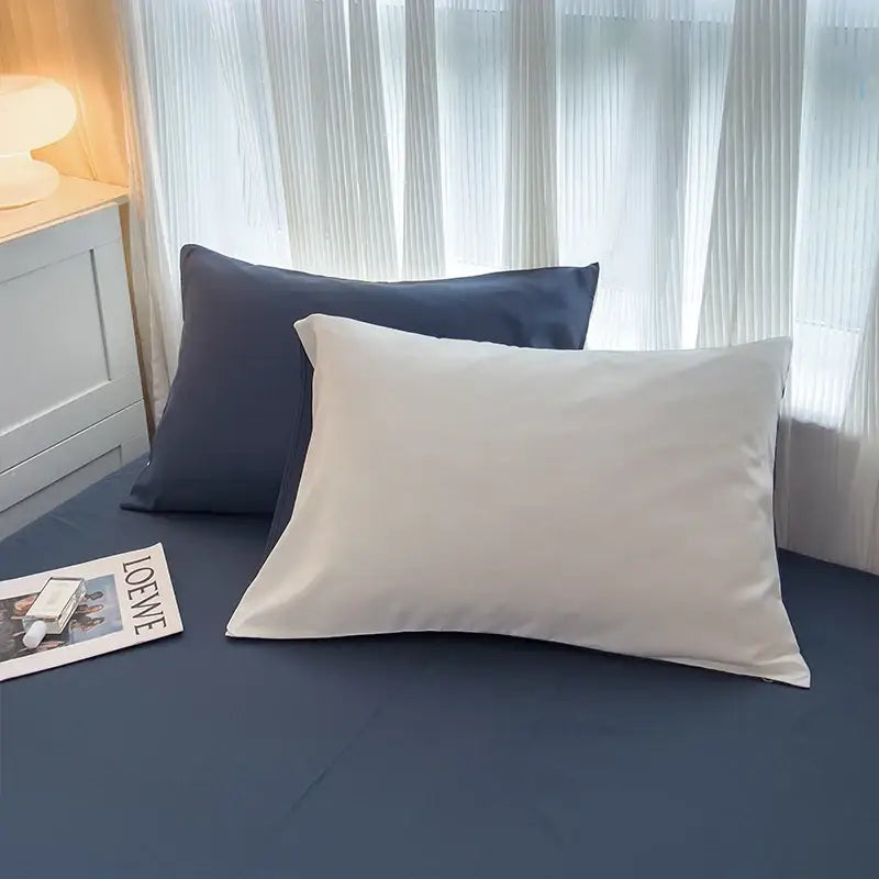 Navy and gray solid color brush fabric duvet cover set bedroom