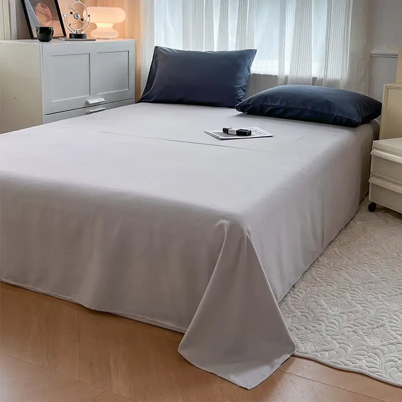 Navy and gray solid color brush fabric duvet cover set bedroom