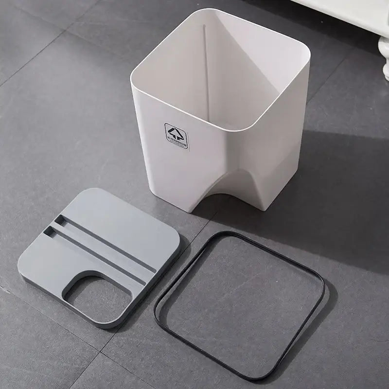 Decorbites stackable trash white & gray kitchen recycling bin