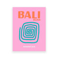Retro pink and teal bali indonesia travel posters art bedroom decor