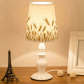 Classic patterned fabric wheat ceramic table lamp bedroom light