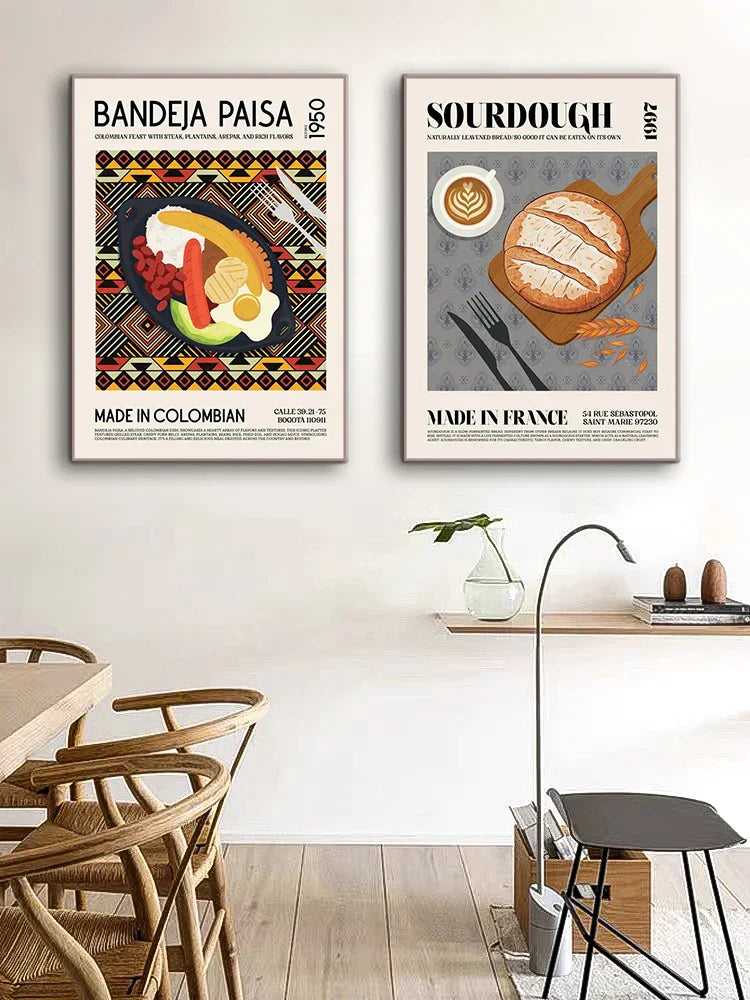 British fish and chips world cuisine canvas painting dining room decor
