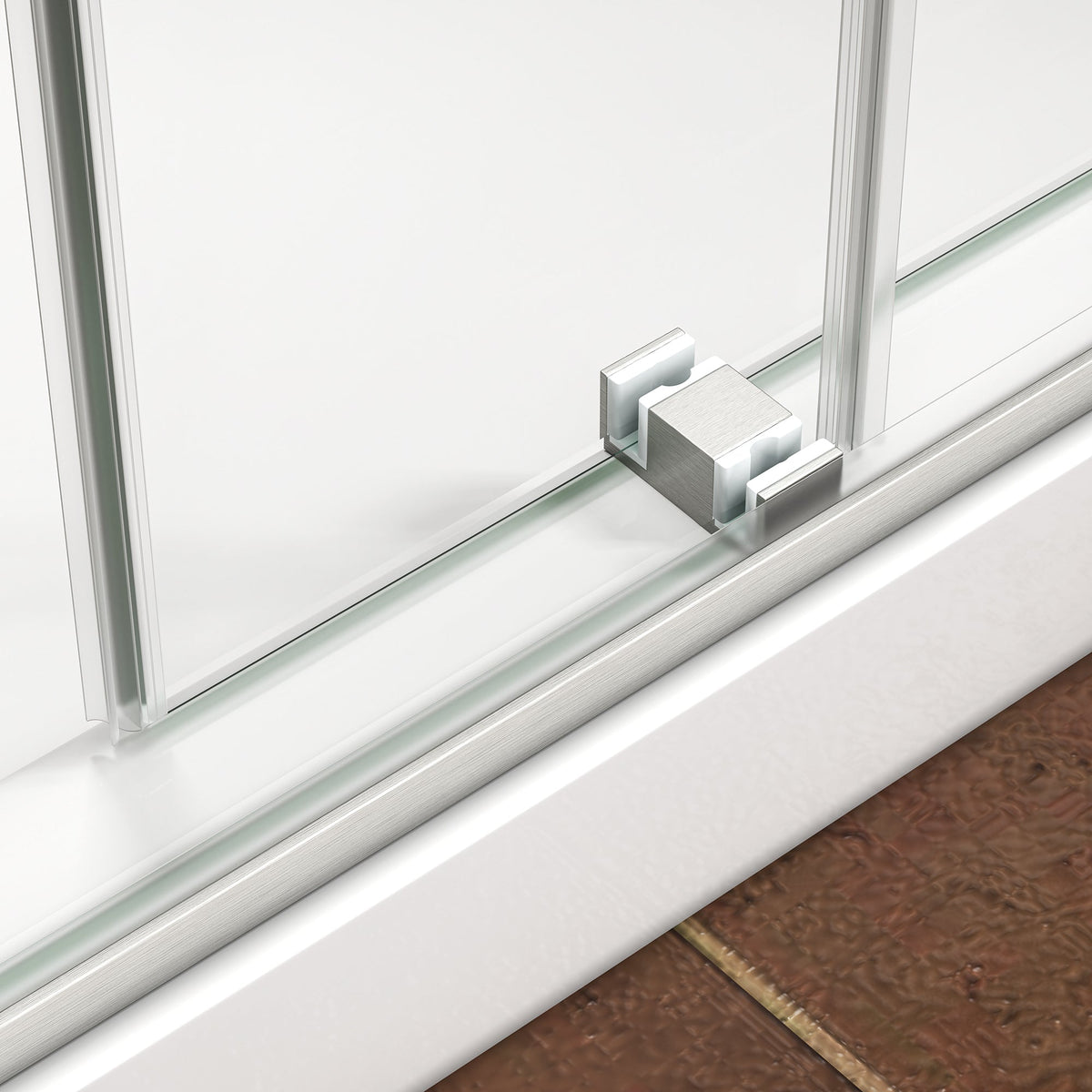 Brushed Nickel Double Bypass Sliding Shower Door