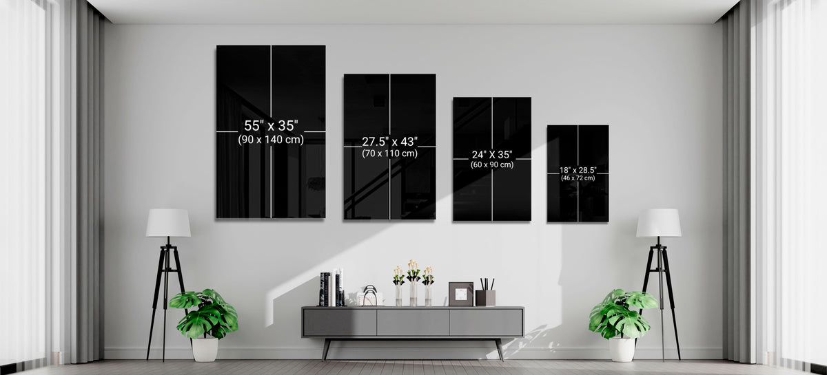 Half Filled Red Wine Glass on Black Glass Wall Art