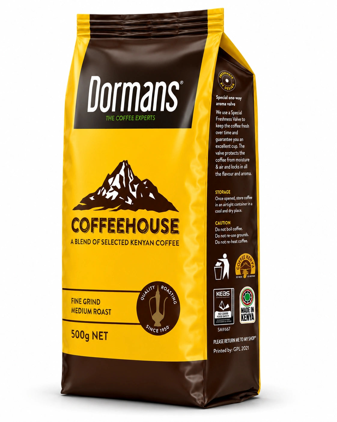 DORMANS COFFEE HOUSE Medium Roast Medium Grind 500g