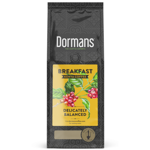 Dormans Decaf Kenya Coffee dark roast fine grind 375g front package