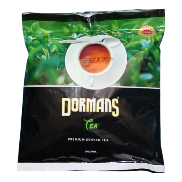 Full front close-up of Dormans Premium Kenyan Tea package