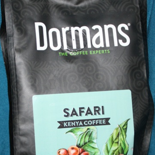 Dormans Safari Kenya Coffee branding close up