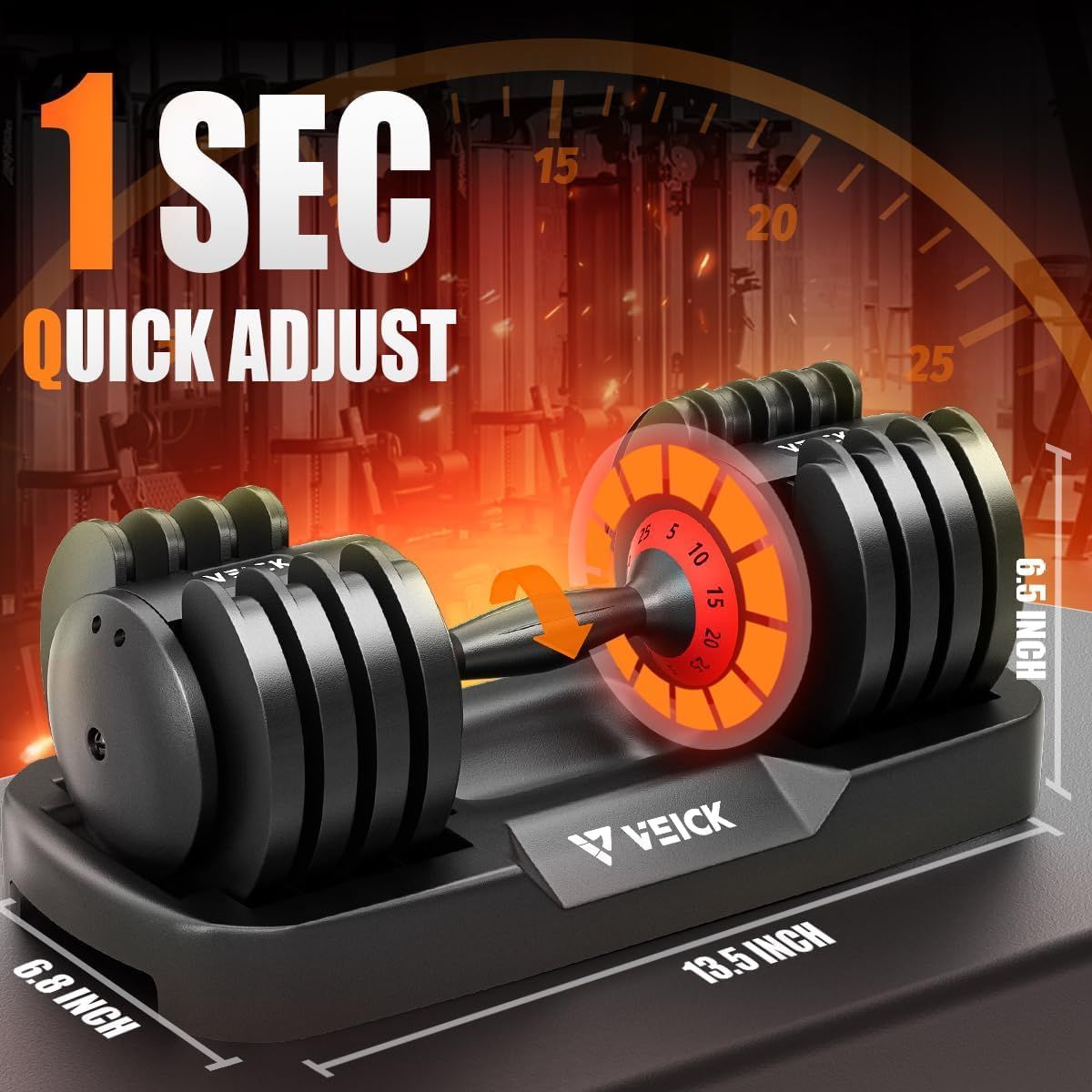25LB Adjustable Dumbbell – 5-in-1 Weight Set with Anti-Slip Handle