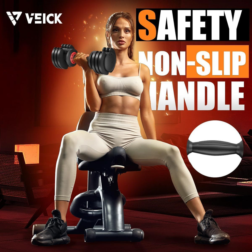 25LB Adjustable Dumbbell – 5-in-1 Weight Set with Anti-Slip Handle