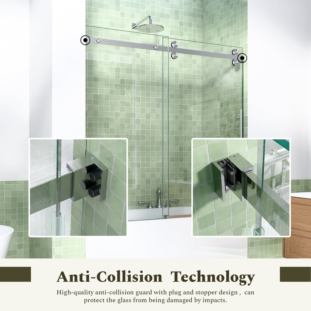 Frameless Sliding Tub Shower Door Enclosure