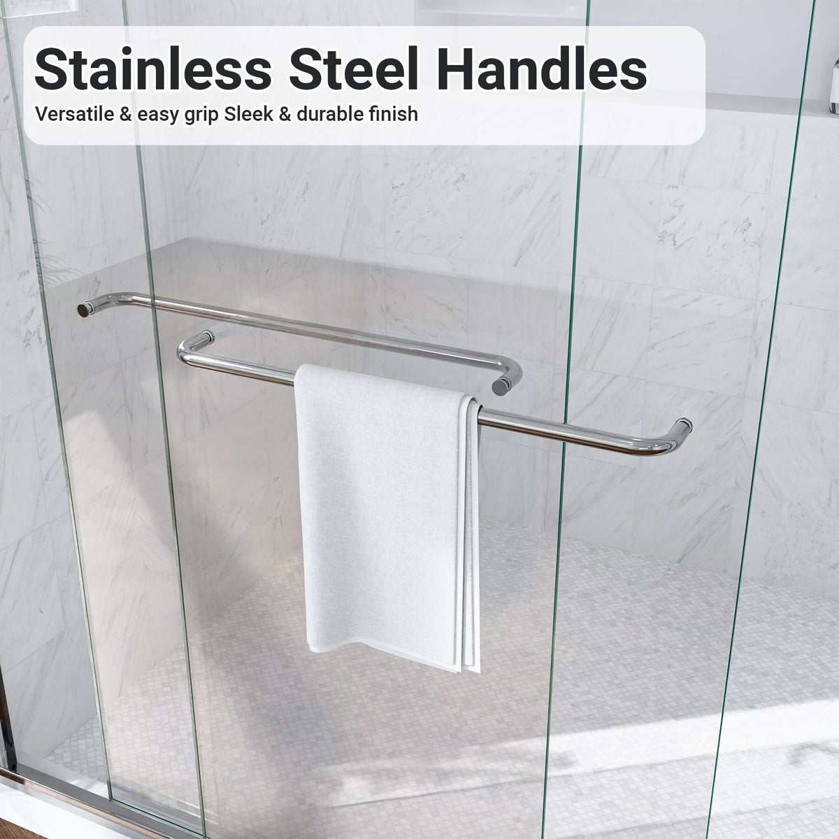 56"-60"W*60" H Semi-Frameless Double Sliding Shower Door