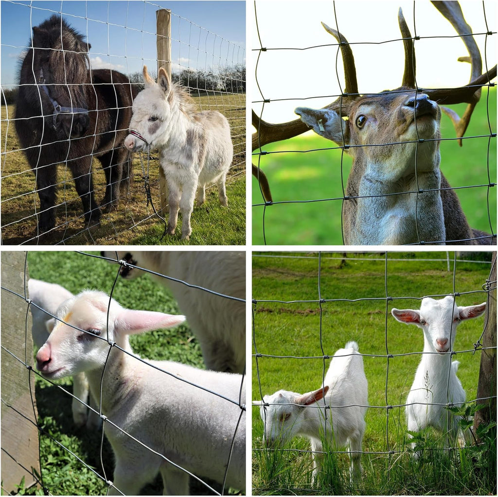 Heavy Zinc Coated Wire Fencing for Cattle with Easy Installation - Silver