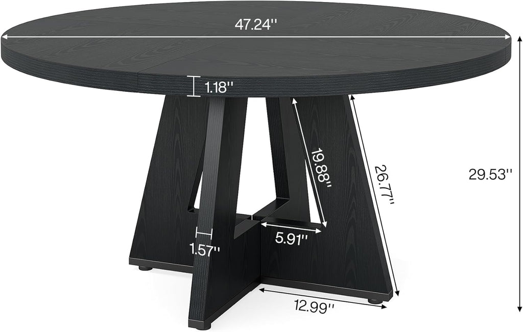 47" Round Farmhouse Dining Table