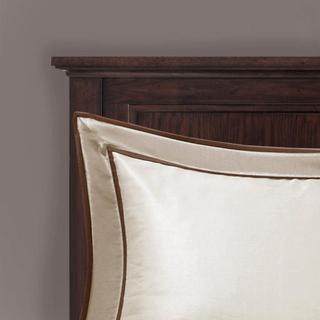Taupe/Brown King 7 Piece Comforter Set with Elegant Polyester Construction