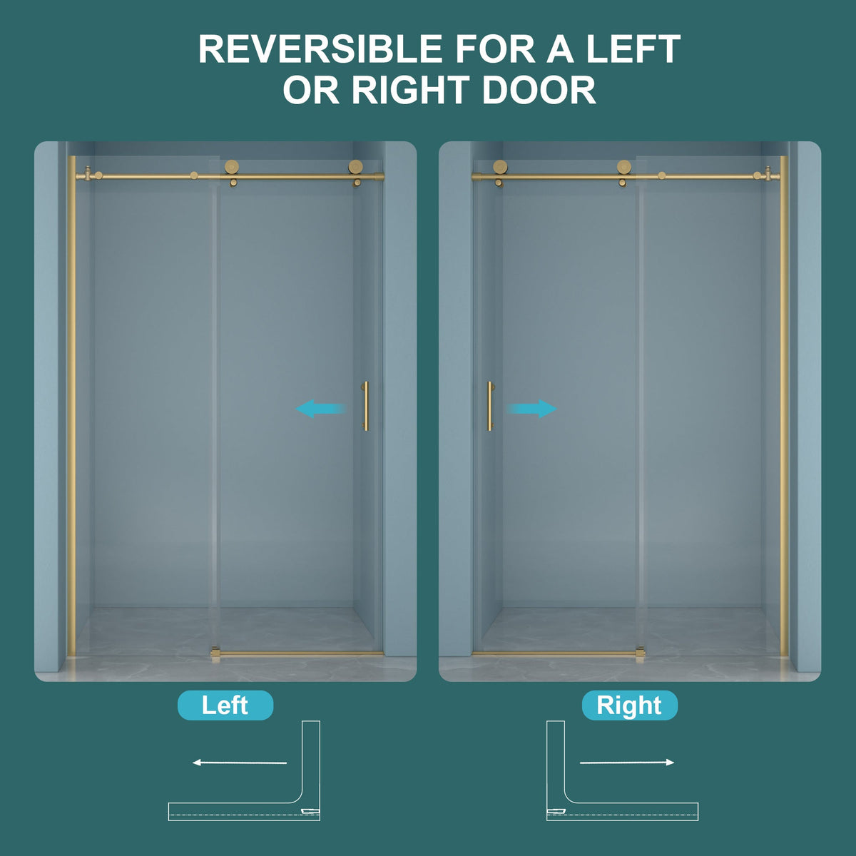 48"W x 76"H Single-Slide Shower Door