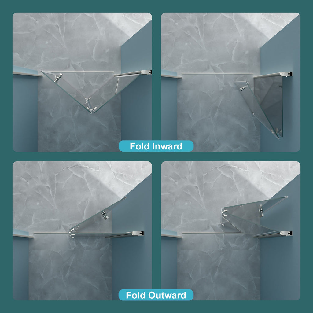 30"W x 72"H Fold Frameless Shower Door