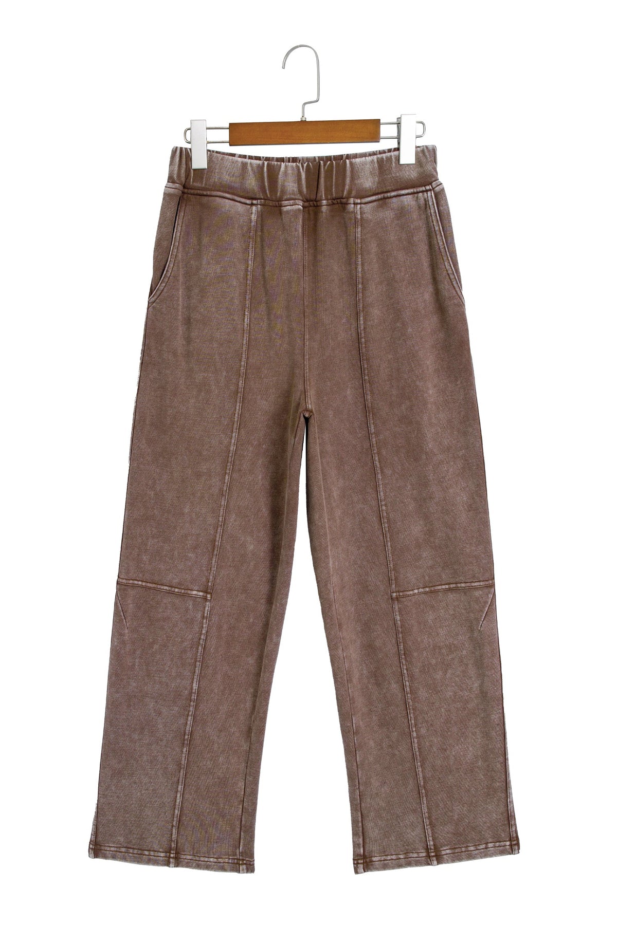 Lola Mineral Wash Seam Detail Elastic Waist Barrel Pants