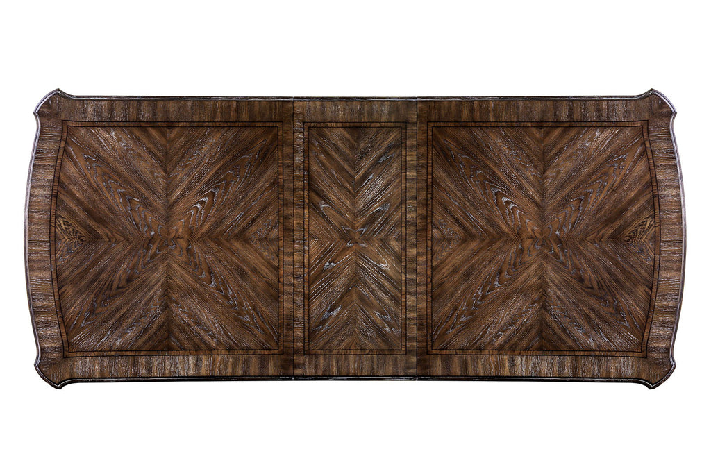 Dining Room 1pc Dining Table W Leaf Trestle Base Rustic