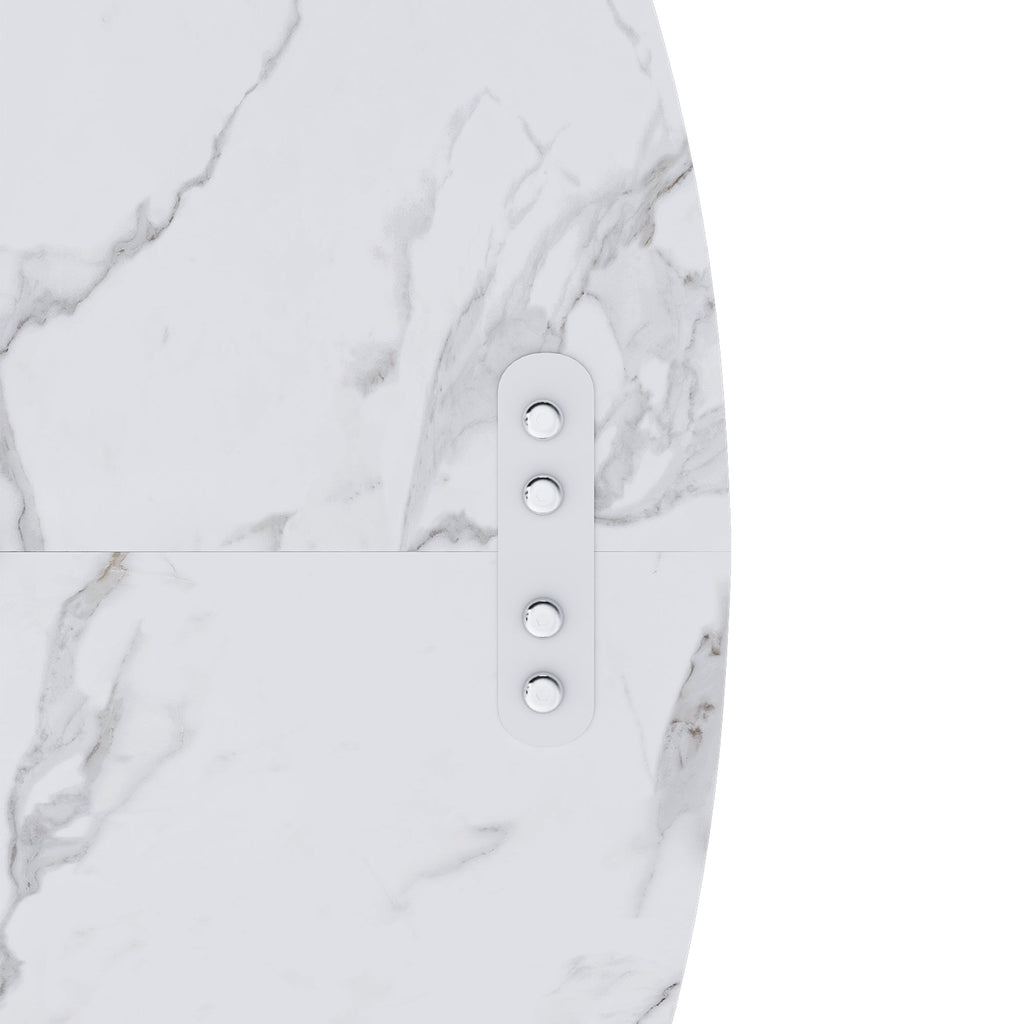 47.24" Round Dining Table for 4 - Farmhouse MDF Table with Marble