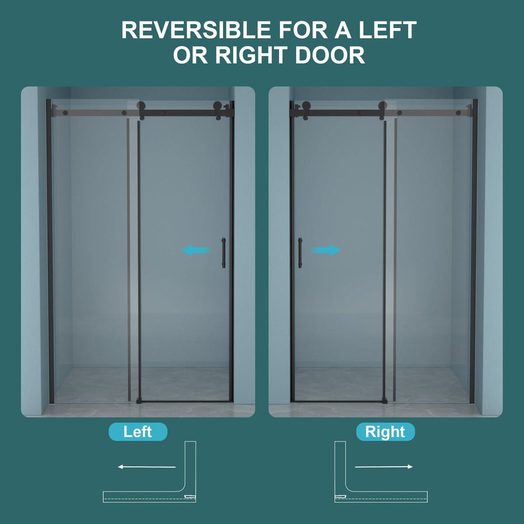 48"W x 76"H Single-Slide Shower Door - 8mm Tempered Glass