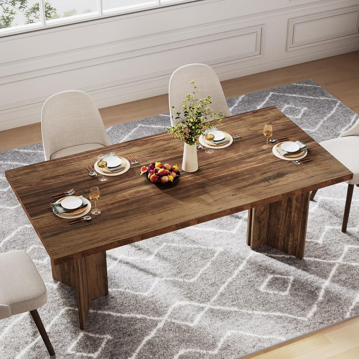 63” Farmhouse Dining Table for 4–6 People