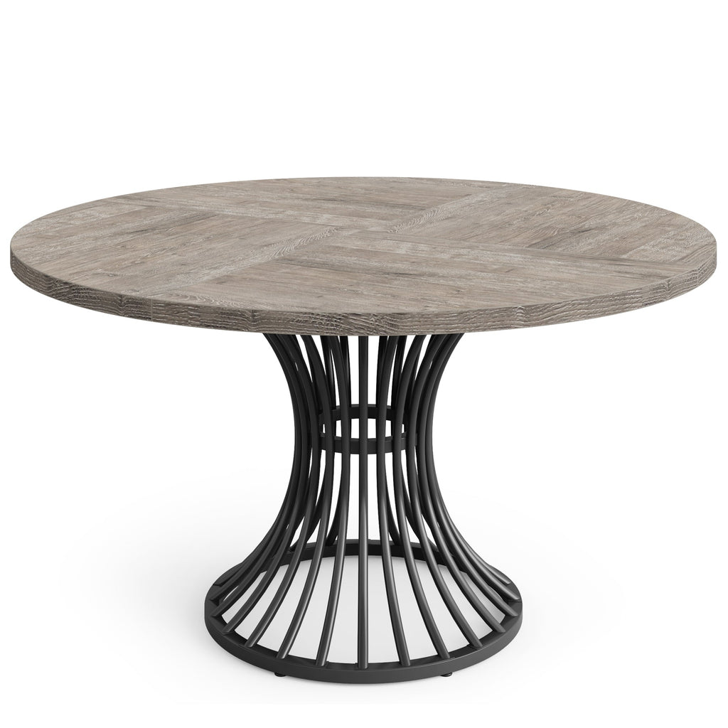 47" Farmhouse Round Dining Table for 4-6