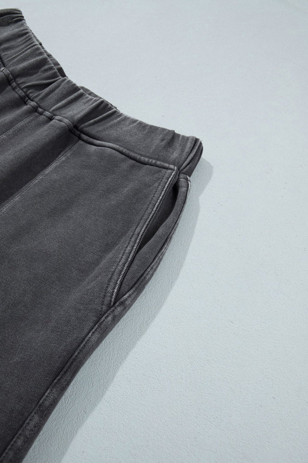 Lola Mineral Wash Seam Detail Elastic Waist Barrel Pants