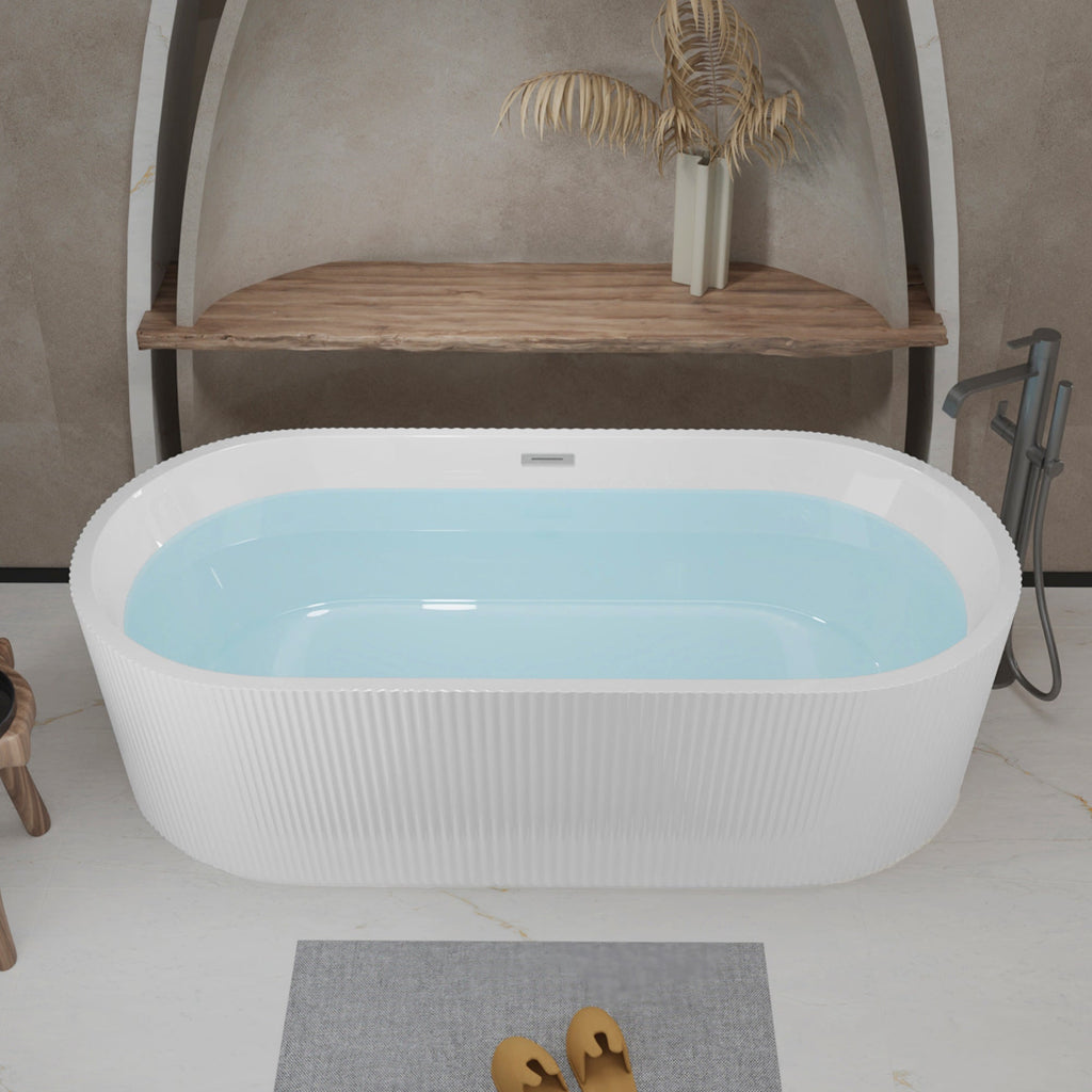 67" Linear Acrylic Freestanding Bathtub