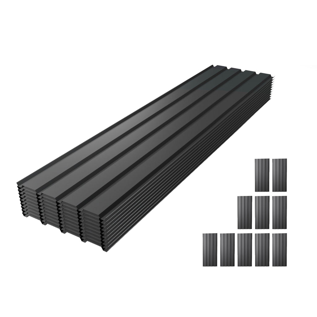 72.8-Inch Galvanized Metal Roof Panels - 10 Pack