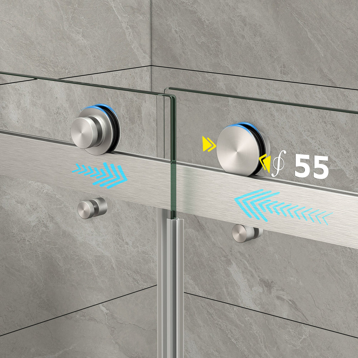Brushed Nickel Double Bypass Sliding Shower Door