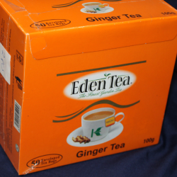 Front angle view of Eden Tea Ginger Tea packaging box